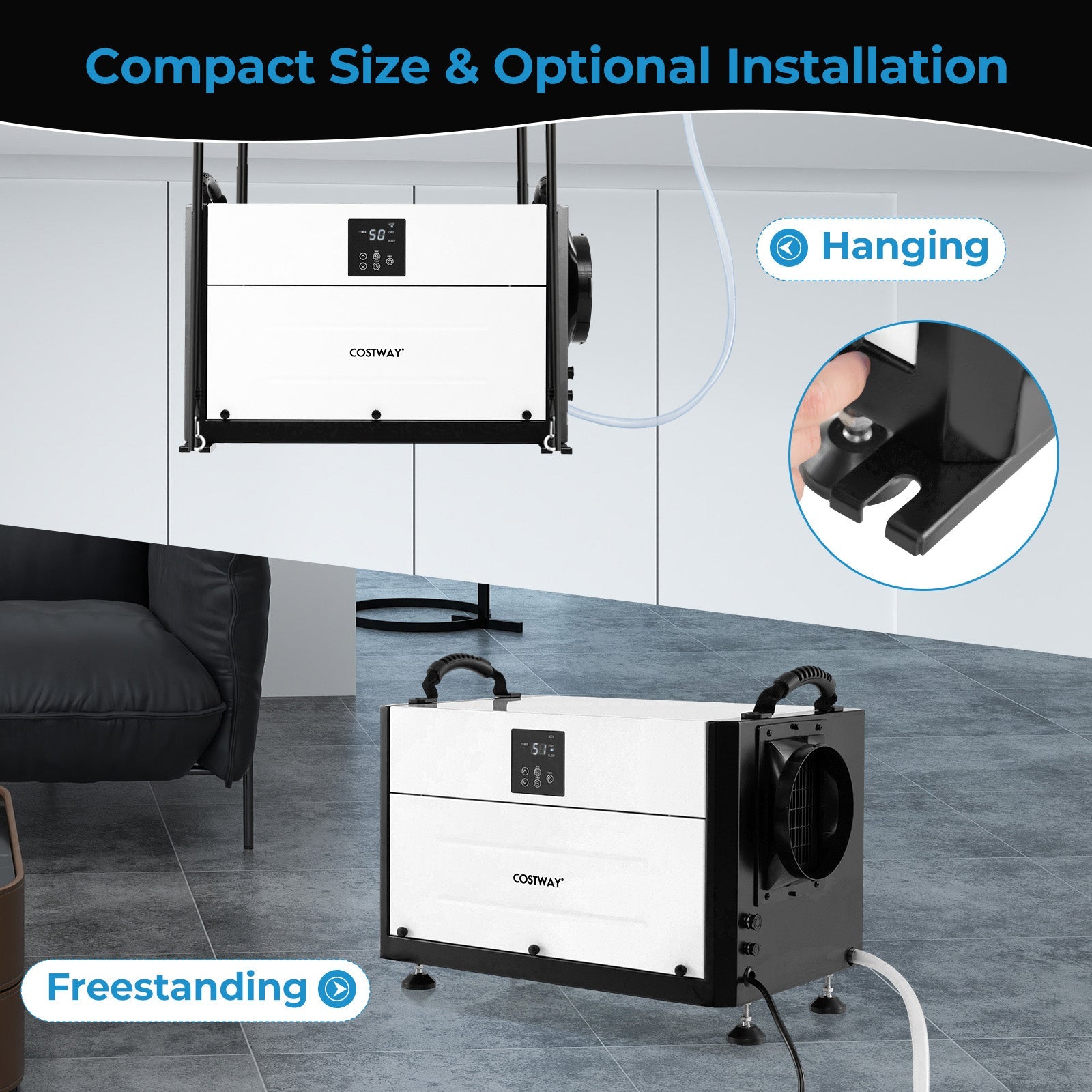 192 Pint Crawl Space Dehumidifier with 3 Modes and 24H Timer