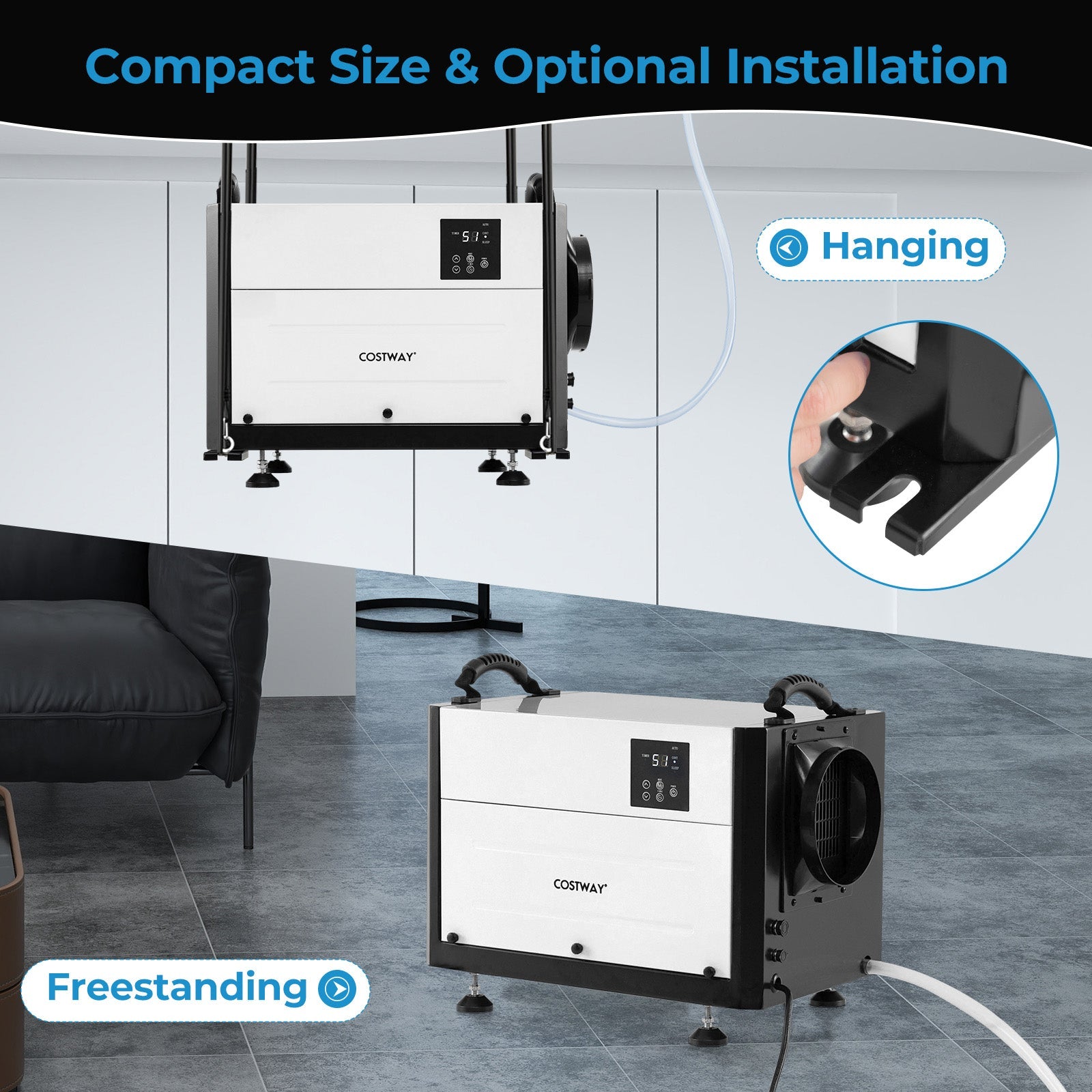 124 Pint Crawl Space Dehumidifier with 3 Modes and 24H Timer