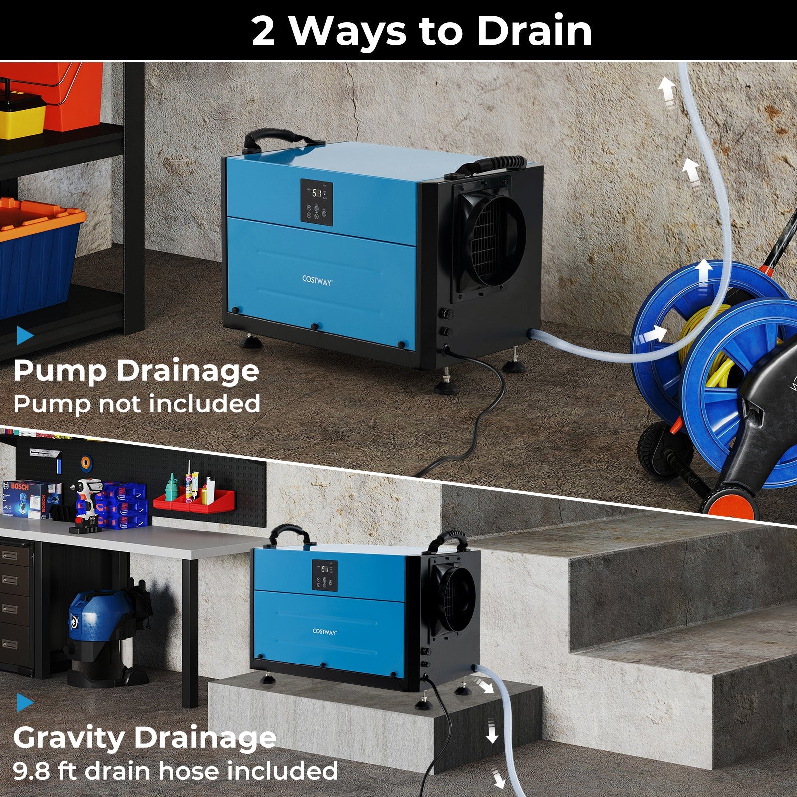192 Pint Crawl Space Dehumidifier with 3 Modes and 24H Timer