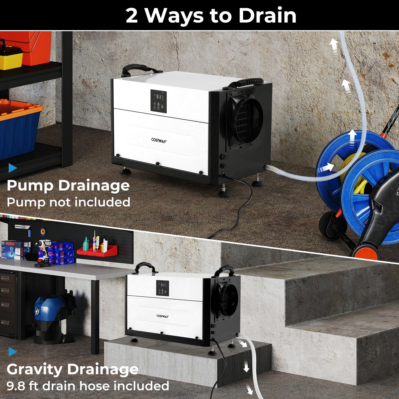 192 Pint Crawl Space Dehumidifier with 3 Modes and 24H Timer