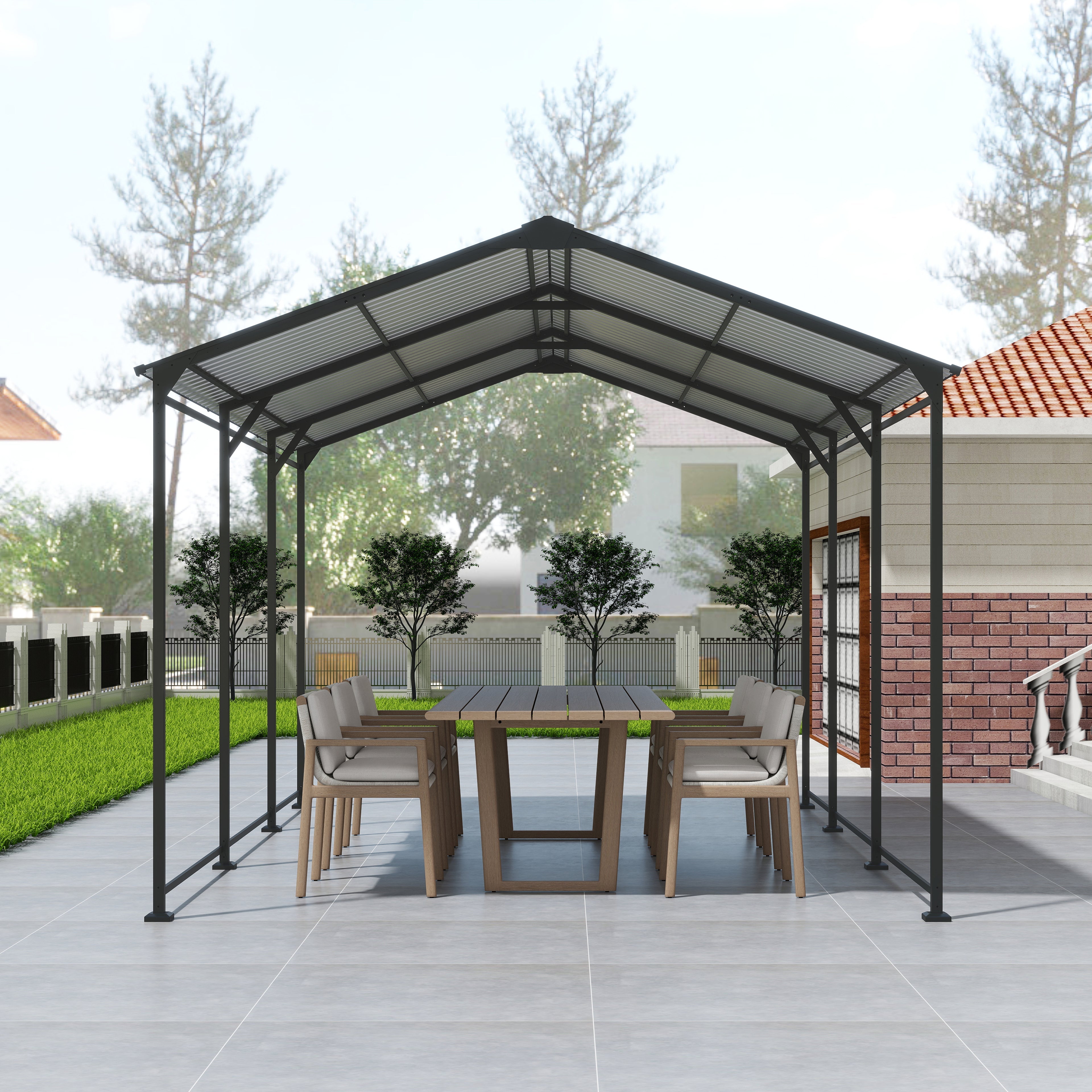 Heavy Duty Metal Carport 10 × 15 FT