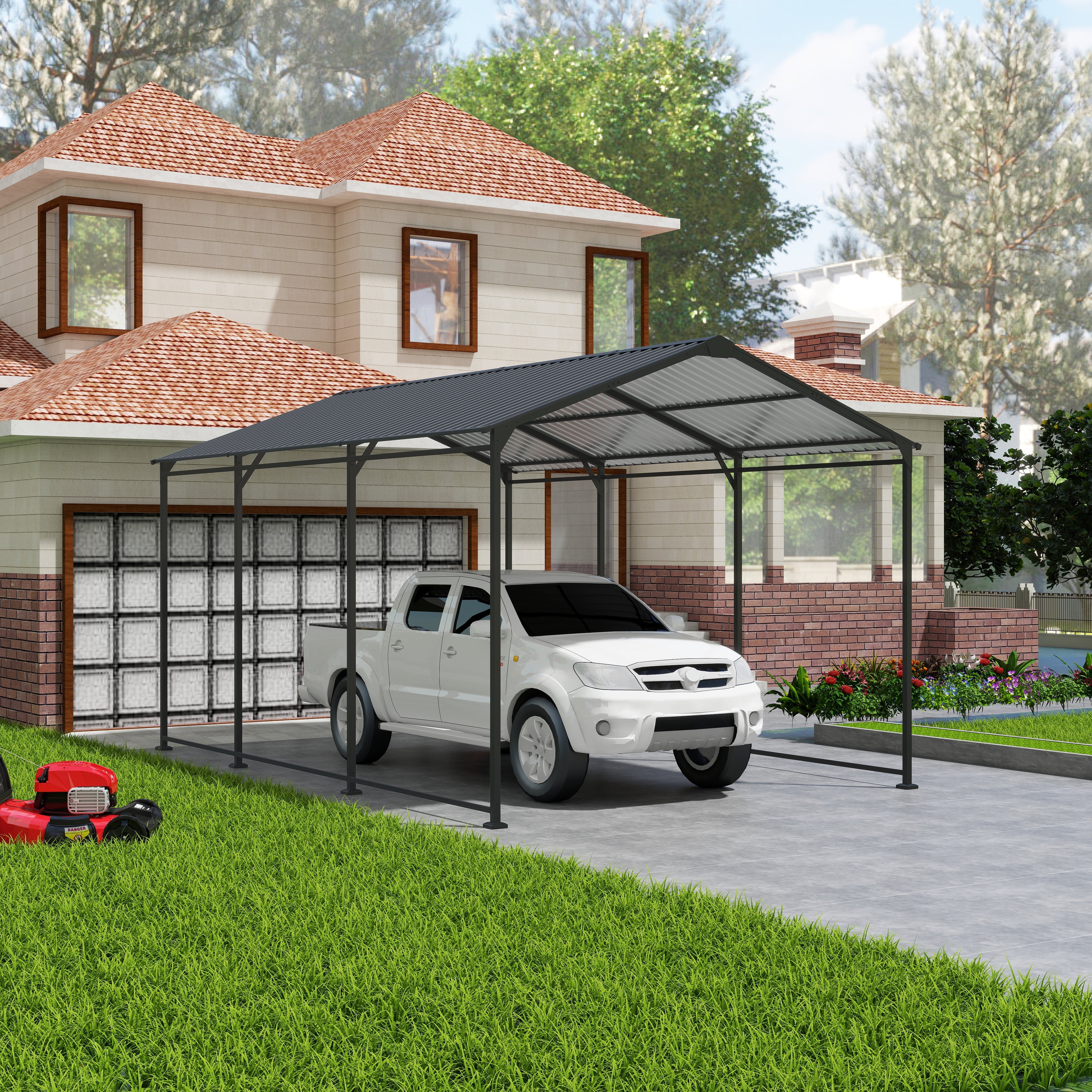 Heavy Duty Metal Carport 10 × 15 FT