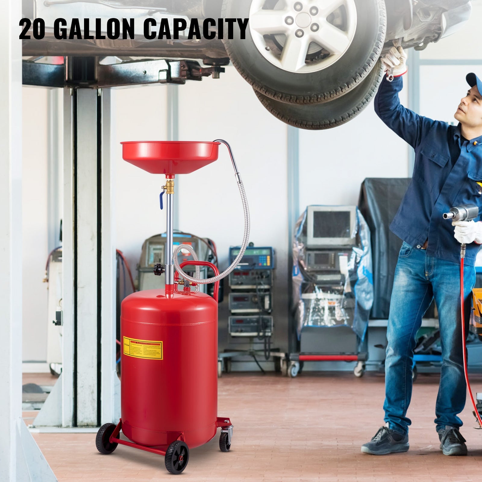 20 Gallon Portable Waste Oil Drain Tank