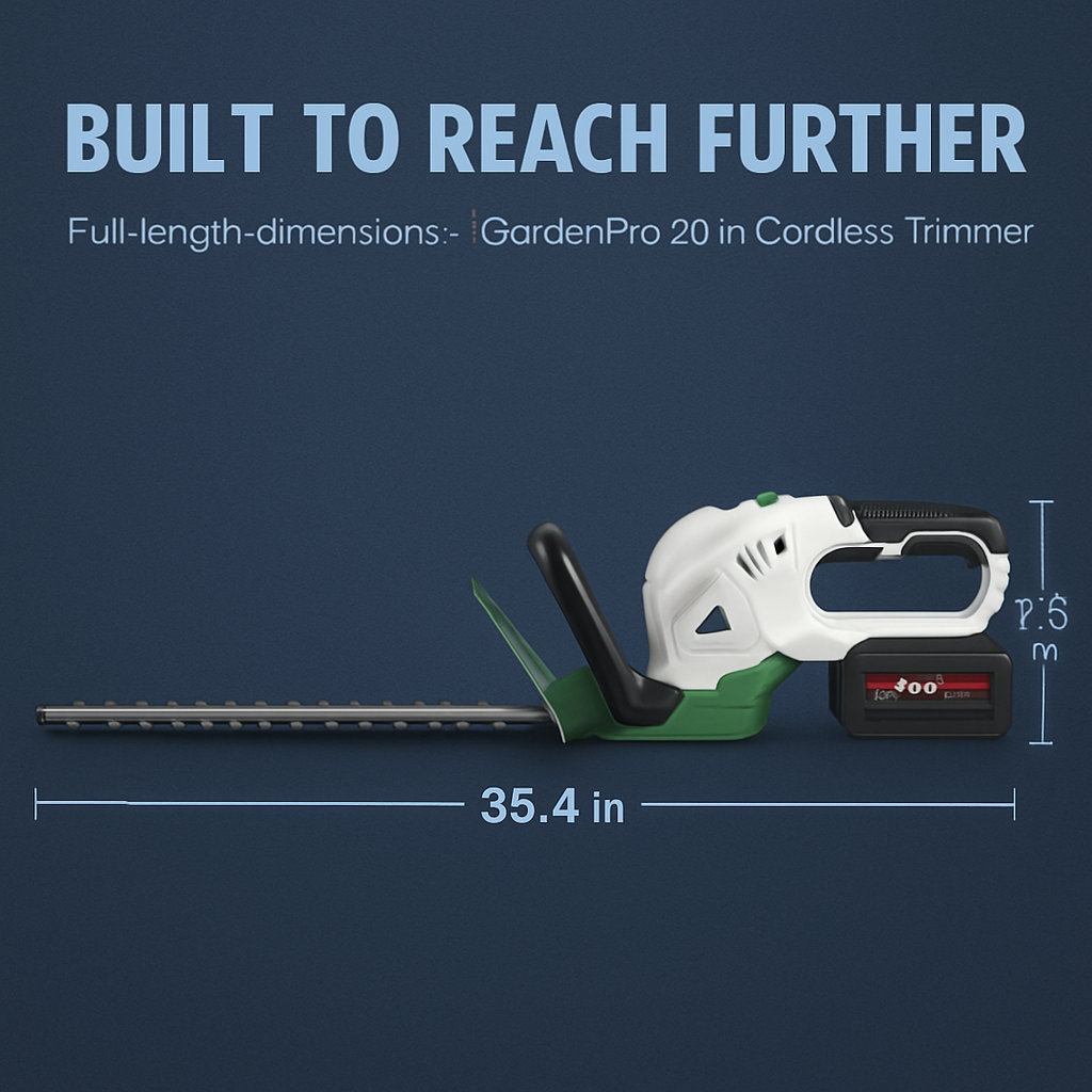 20in Cordless Hedge Trimmer 21V Handheld Bush Trimmer Electric Grass Shrub Trimmer with Dual-Action Blades 0.6in Cutting Diameter Safety Lock Adjustab