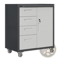 Metal Tool Storage Cabinet with Wheels 4 Drawer Gray